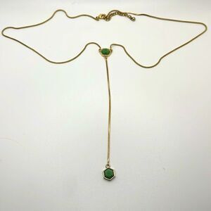 Park Lane NWOT gold and green beaded drop long necklace